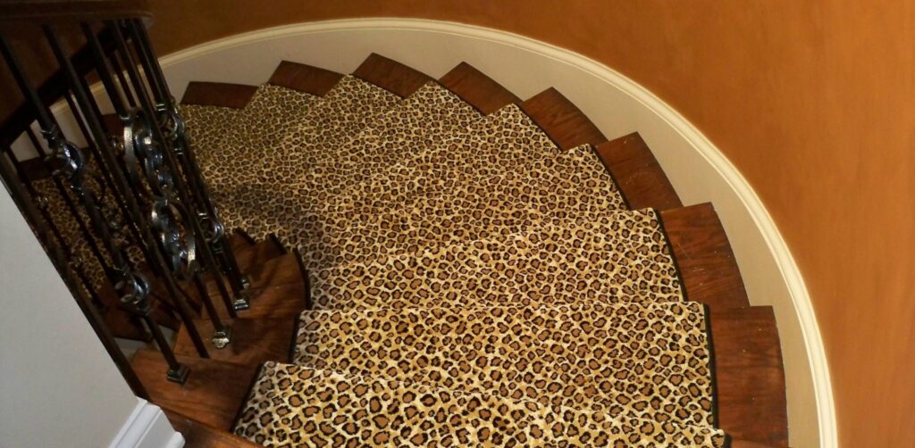 Leopard carpeted staircase