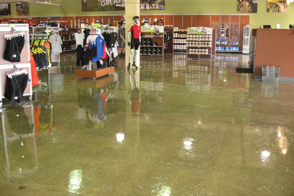 Stained concrete with clear coat epoxy