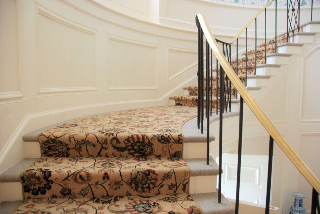 Floral carpeted staircase